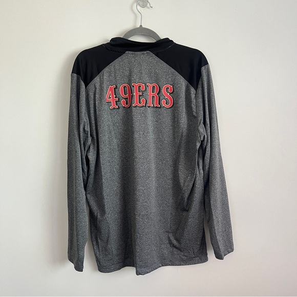NFL San Francisco 49ers Quarter Zip Pullover Gray Black Long Sleeve Athletic L - Picture 4 of 6